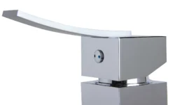 ALFI Polished Chrome Square Body Curved Spout Single Lever Bathroom Faucet, AB1258-PC