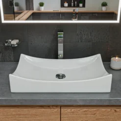 ALFI Polished Chrome Tall Square Single Lever Bathroom Faucet, AB1129-PC