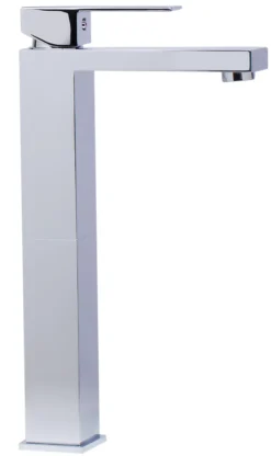 ALFI Polished Chrome Tall Square Single Lever Bathroom Faucet, AB1129-PC