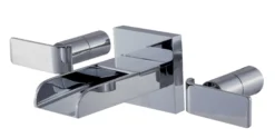 ALFI Polished Chrome Widespread Wall Mounted Modern Waterfall Bathroom Faucet, AB1796-PC