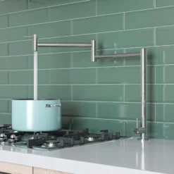 ALFI Polished Stainless Steel Retractable Pot Filler Faucet, AB5018-PSS
