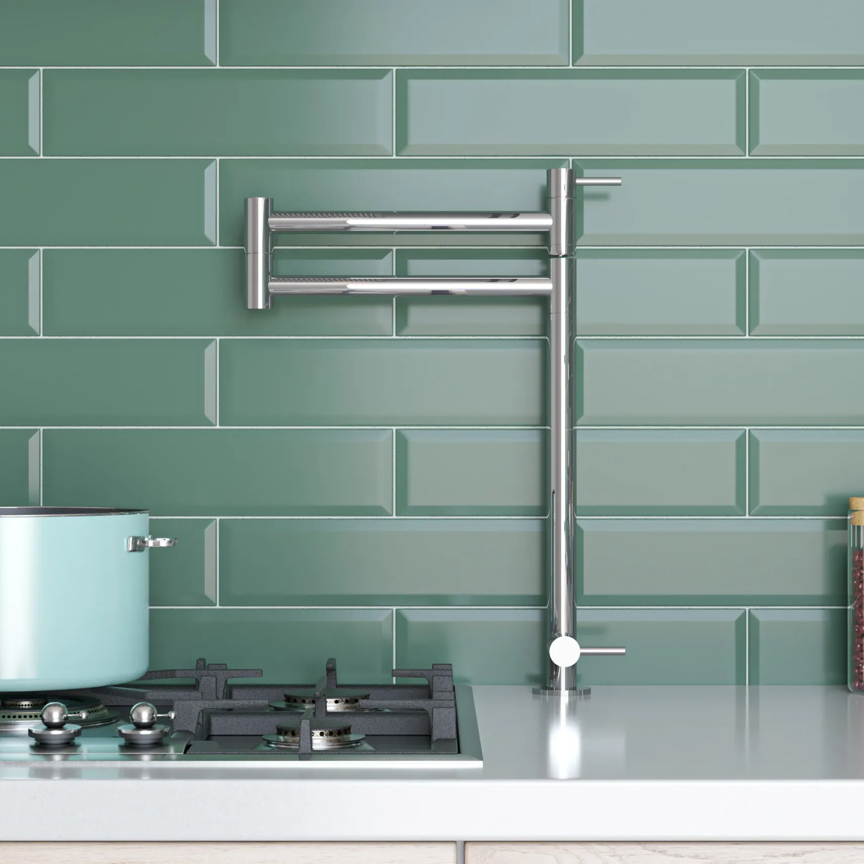 ALFI Polished Stainless Steel Retractable Pot Filler Faucet, AB5018-PSS
