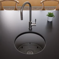 ALFI Solid Brushed Stainless Steel Single Hole Pull Down Kitchen Faucet, AB2028-BSS