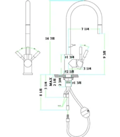 ALFI Solid Brushed Stainless Steel Single Hole Pull Down Kitchen Faucet, AB2028-BSS