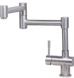 ALFI Solid Brushed Stainless Steel Retractable Single Hole Kitchen Faucet, AB2038-BSS