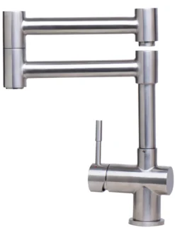 ALFI Solid Brushed Stainless Steel Retractable Single Hole Kitchen Faucet, AB2038-BSS