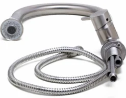ALFI Solid Brushed Stainless Steel Pull Down Single Hole Kitchen Faucet, AB2034-BSS