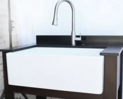 ALFI Solid Brushed Stainless Steel Pull Down Single Hole Kitchen Faucet, AB2034-BSS