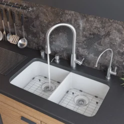 ALFI Solid Brushed Stainless Steel Pull Down Single Hole Kitchen Faucet, AB2034-BSS