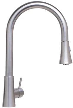 ALFI Solid Brushed Stainless Steel Pull Down Single Hole Kitchen Faucet, AB2034-BSS