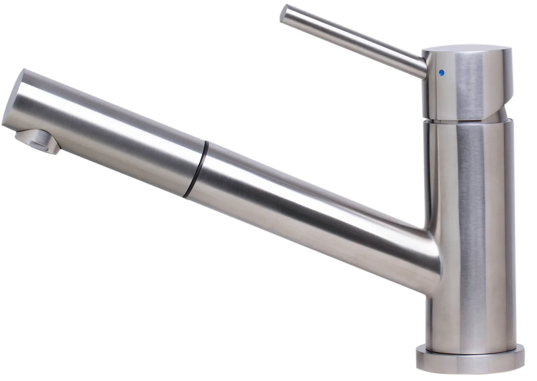 ALFI Solid Brushed Stainless Steel Pull Out Single Hole Kitchen Faucet, AB2025-BSS