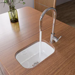 ALFI Solid Polished Stainless Steel Single Hole Pull Down Kitchen Faucet, AB2028-PSS