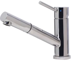ALFI Solid Polished Stainless Steel Pull Out Single Hole Kitchen Faucet, AB2025-PSS
