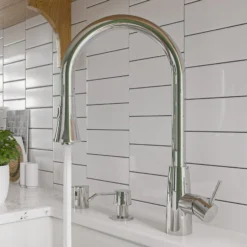 ALFI Solid Polished Stainless Steel Pull Down Single Hole Kitchen Faucet, AB2034-PSS