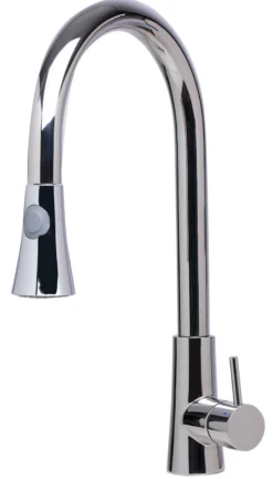 ALFI Solid Polished Stainless Steel Pull Down Single Hole Kitchen Faucet, AB2034-PSS