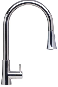 ALFI Solid Polished Stainless Steel Pull Down Single Hole Kitchen Faucet, AB2034-PSS