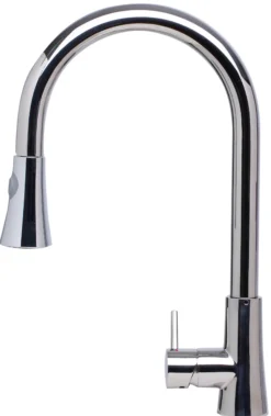 ALFI Solid Polished Stainless Steel Pull Down Single Hole Kitchen Faucet, AB2034-PSS