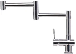 ALFI Solid Polished Stainless Steel Retractable Single Hole Kitchen Faucet, AB2038-PSS