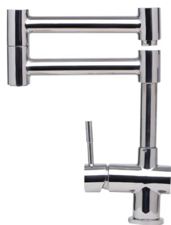 ALFI Solid Polished Stainless Steel Retractable Single Hole Kitchen Faucet, AB2038-PSS
