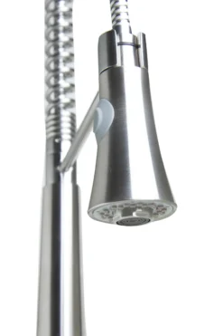 ALFI Solid Stainless Steel Commercial Spring Kitchen Faucet with Pull Down Shower Spray, AB2039S