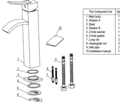 ALFI Tall Polished Chrome Tall Square Body Curved Spout Single Lever Bathroom Faucet, AB1158-PC