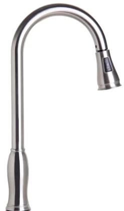 ALFI Traditional Solid Brushed Stainless Steel Pull Down Kitchen Faucet, AB2043-BSS