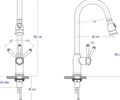 ALFI Traditional Solid Polished Stainless Steel Pull Down Kitchen Faucet, AB2043-PSS