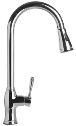ALFI Traditional Solid Polished Stainless Steel Pull Down Kitchen Faucet, AB2043-PSS