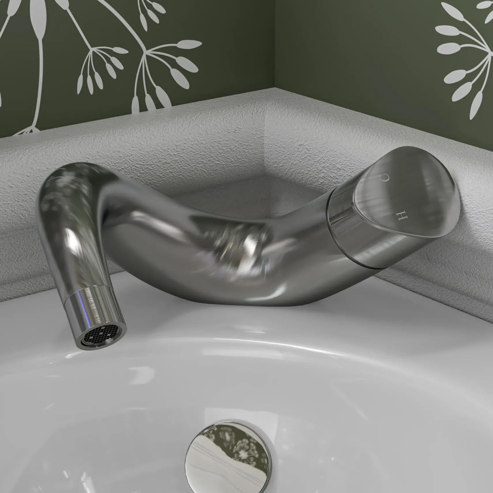 ALFI Wave Brushed Nickel Single Lever Bathroom Faucet, AB1572-BN
