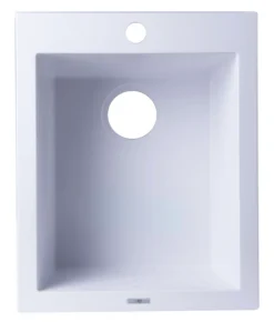 ALFI White 17" Drop-In Rectangular Granite Composite Kitchen Prep Sink, AB1720DI-W