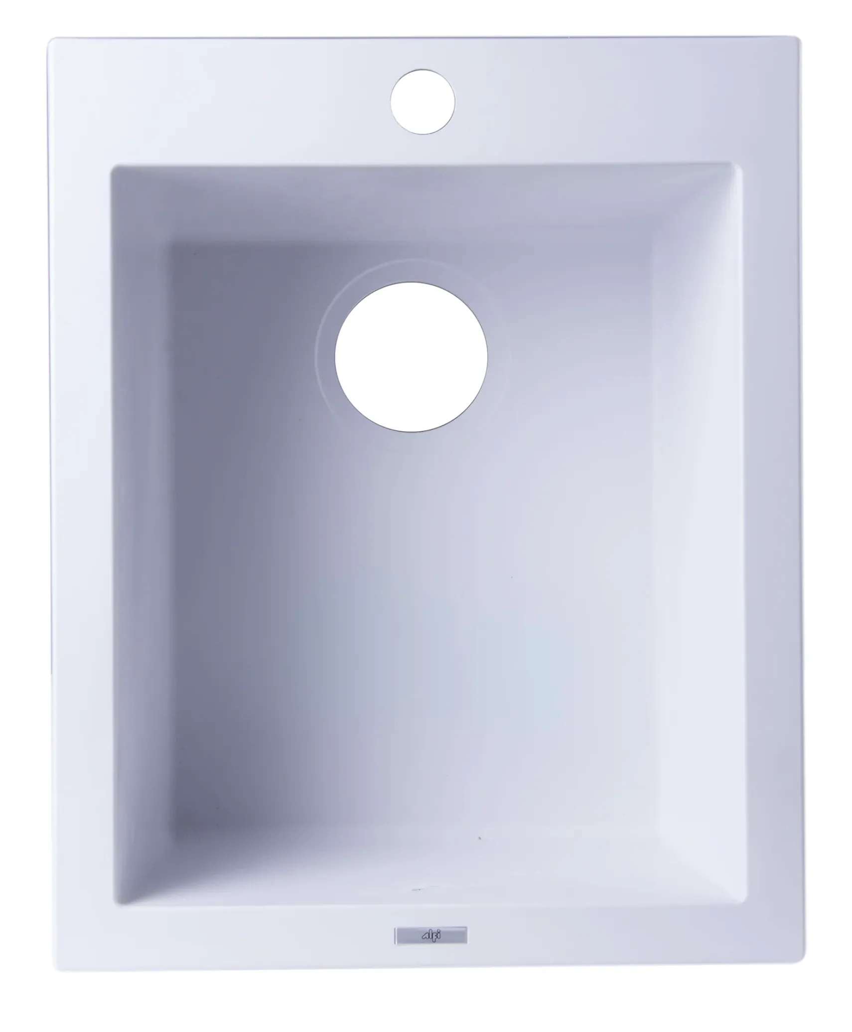 ALFI White 17" Drop-In Rectangular Granite Composite Kitchen Prep Sink, AB1720DI-W