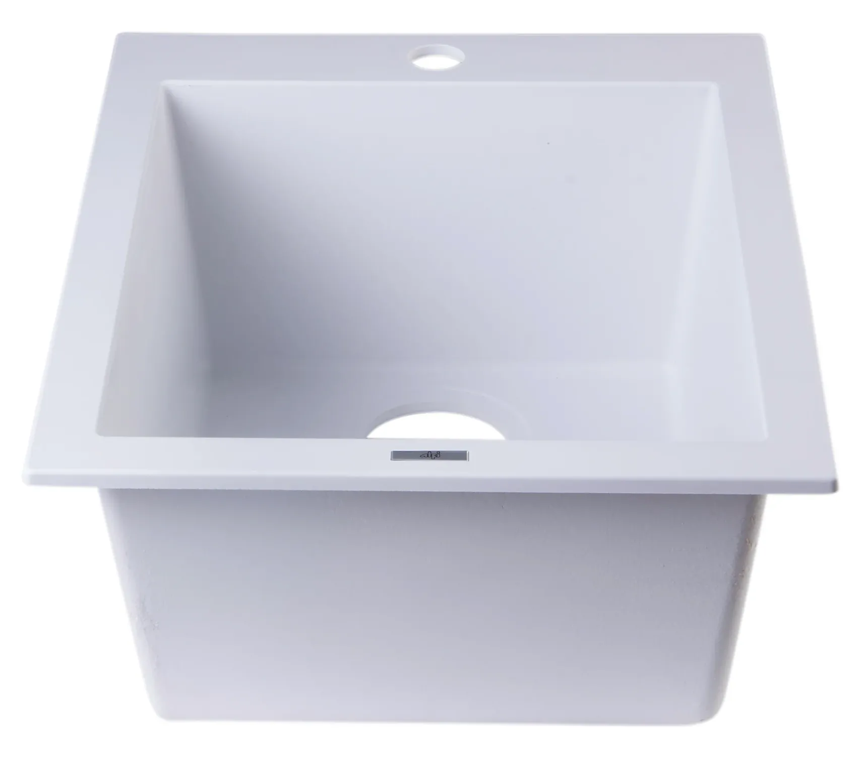 ALFI White 17" Drop-In Rectangular Granite Composite Kitchen Prep Sink, AB1720DI-W