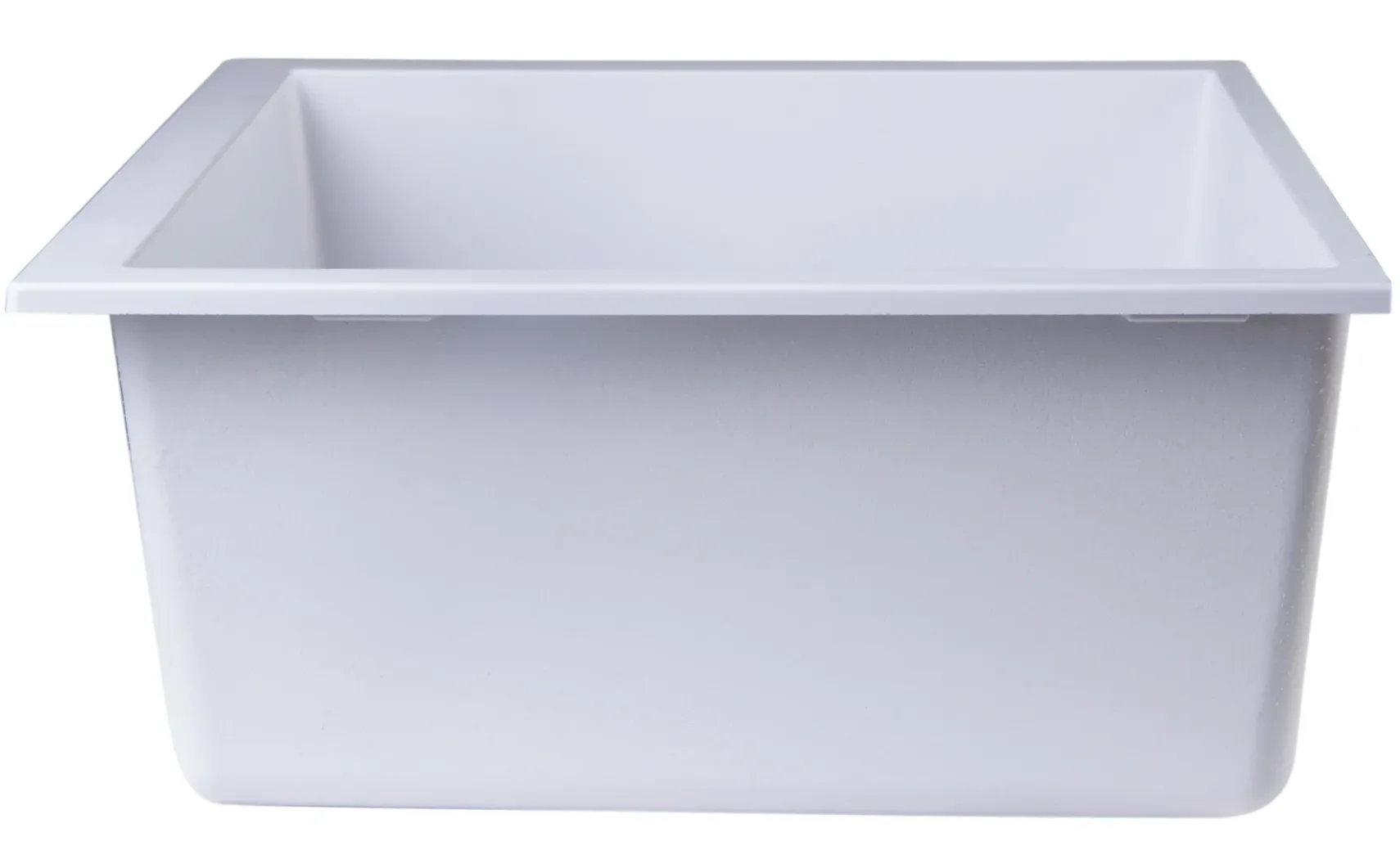ALFI White 24" Undermount Single Bowl Granite Composite Kitchen Sink, AB2420UM-W