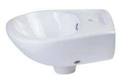 ALFI White Small Porcelain Wall Mount Basin with Overflow, AB106