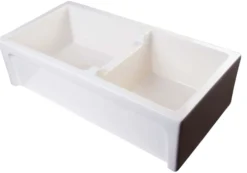 ALFI 36" Arched Double Bowl Thick Wall Fireclay Farmhouse Sink, Biscuit, AB3618ARCH-B