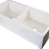 ALFI 39" Arched Double Bowl Thick Wall Fireclay Farmhouse Sink, Biscuit, AB3918ARCH-B