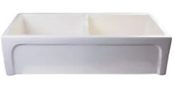 ALFI 39" Arched Double Bowl Thick Wall Fireclay Farmhouse Sink, Biscuit, AB3918ARCH-B