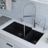 ALFI Black 34" Double Bowl Undermount Granite Composite Kitchen Sink, AB3319UM-BLA