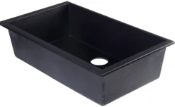 ALFI Black 30" Undermount Single Bowl Granite Composite Kitchen Sink, AB3020UM-BLA