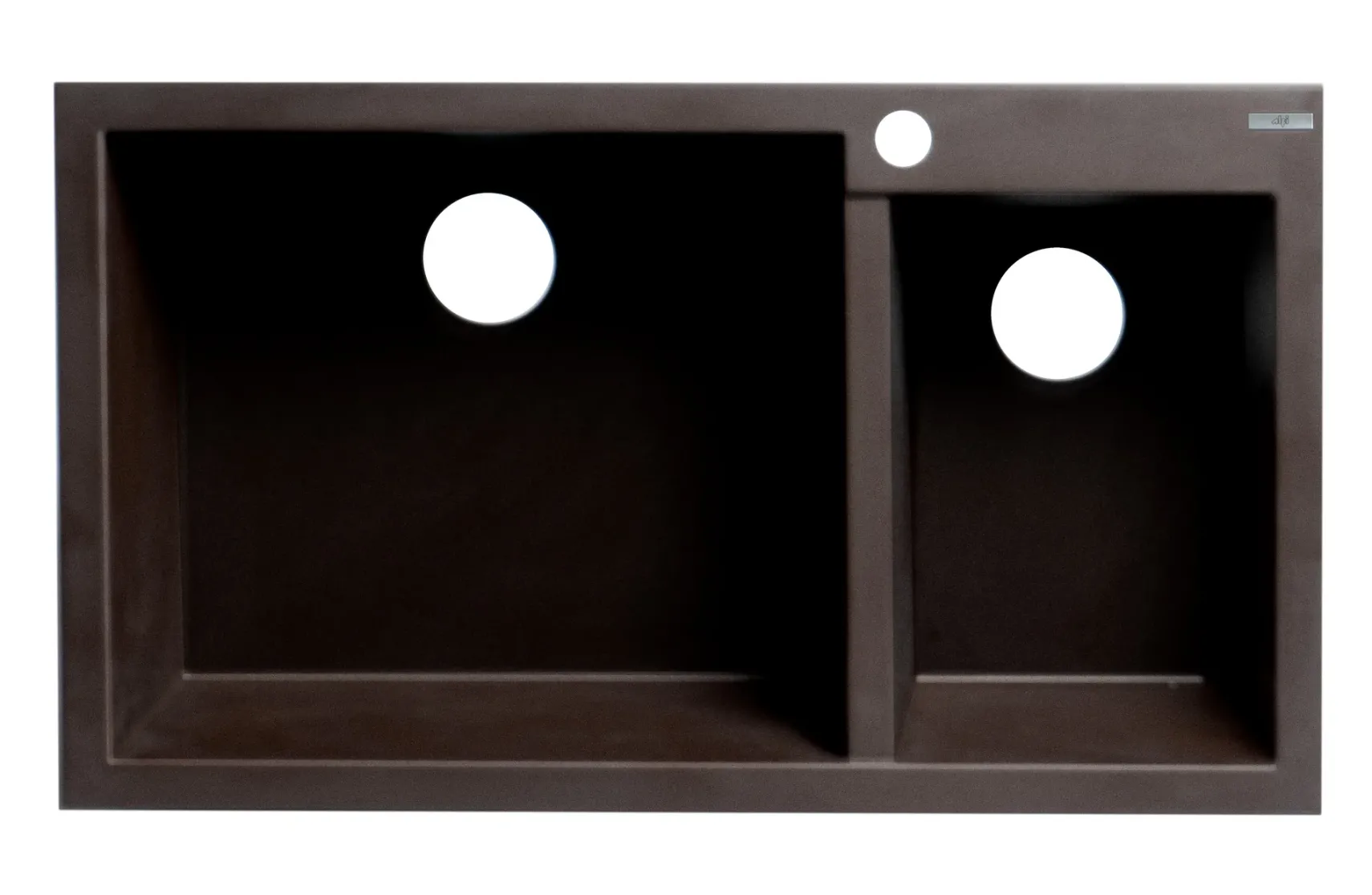 ALFI brand AB3319DI-C Chocolate 34" Double Bowl Drop In Granite Composite Kitchen Sink