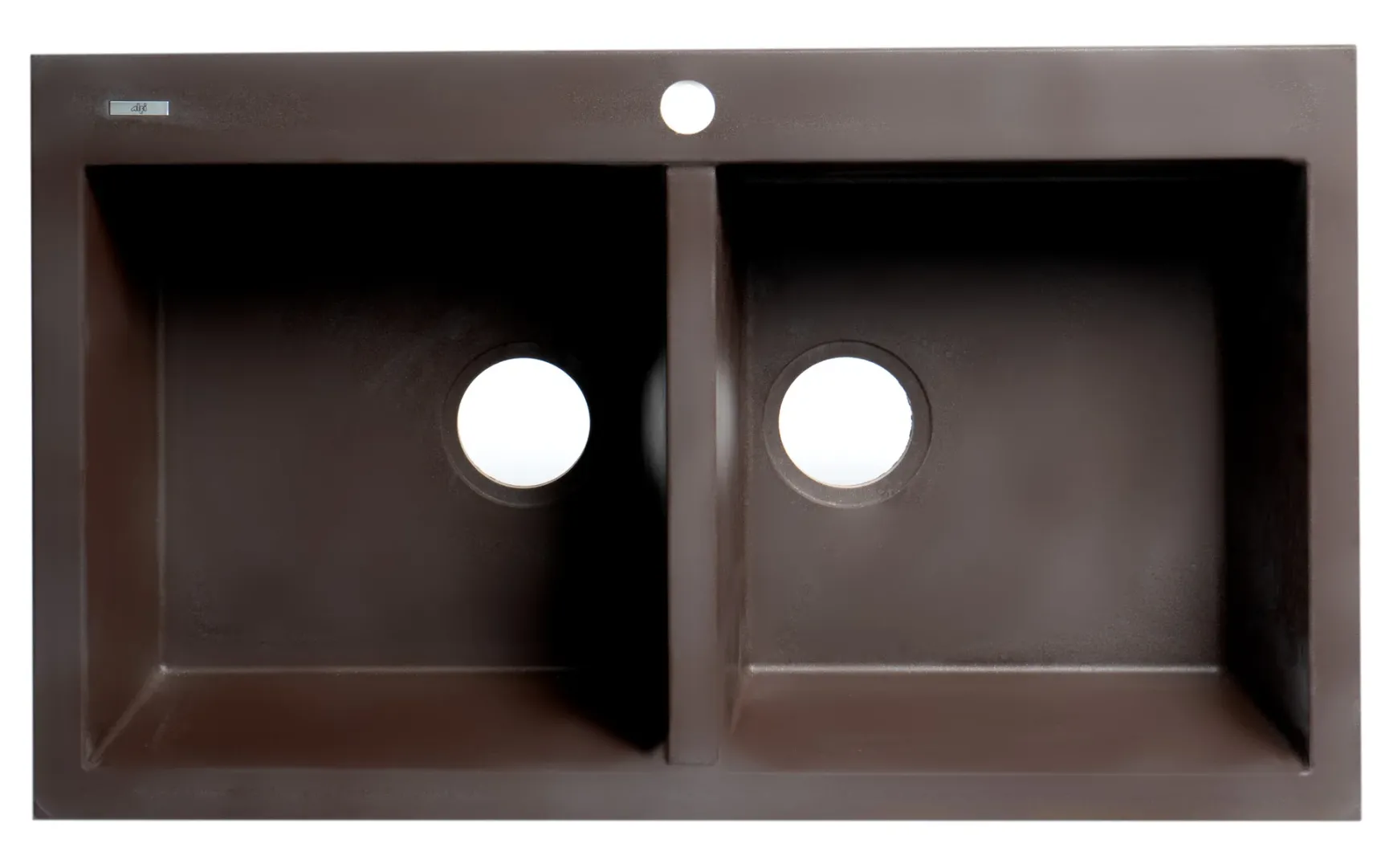 ALFI brand AB3420DI-C Chocolate 34" Drop-In Double Bowl Granite Composite Kitchen Sink
