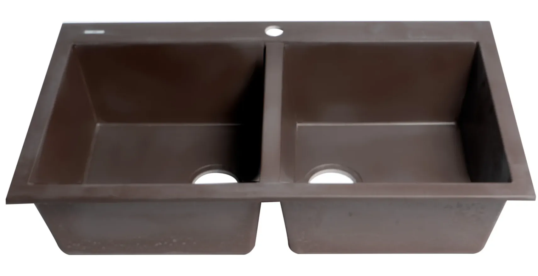ALFI brand AB3420DI-C Chocolate 34" Drop-In Double Bowl Granite Composite Kitchen Sink