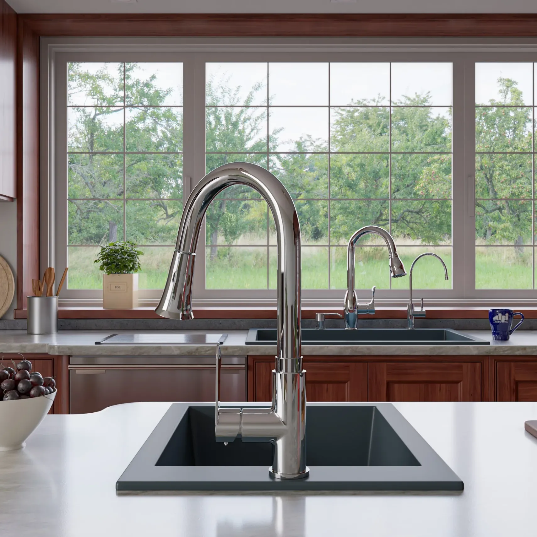 ALFI brand AB3322DI-T Titanium 33" Single Bowl Drop In Granite Composite Kitchen Sink