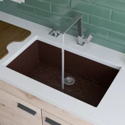 ALFI brand AB3020UM-C Chocolate 30" Undermount Single Bowl Granite Composite Kitchen Sink