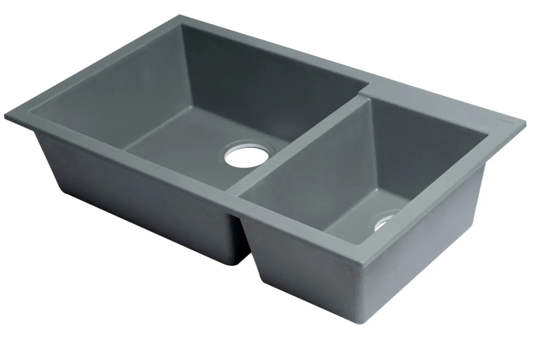 ALFI brand AB3319UM-T Titanium 34" Double Bowl Undermount Granite Composite Kitchen Sink