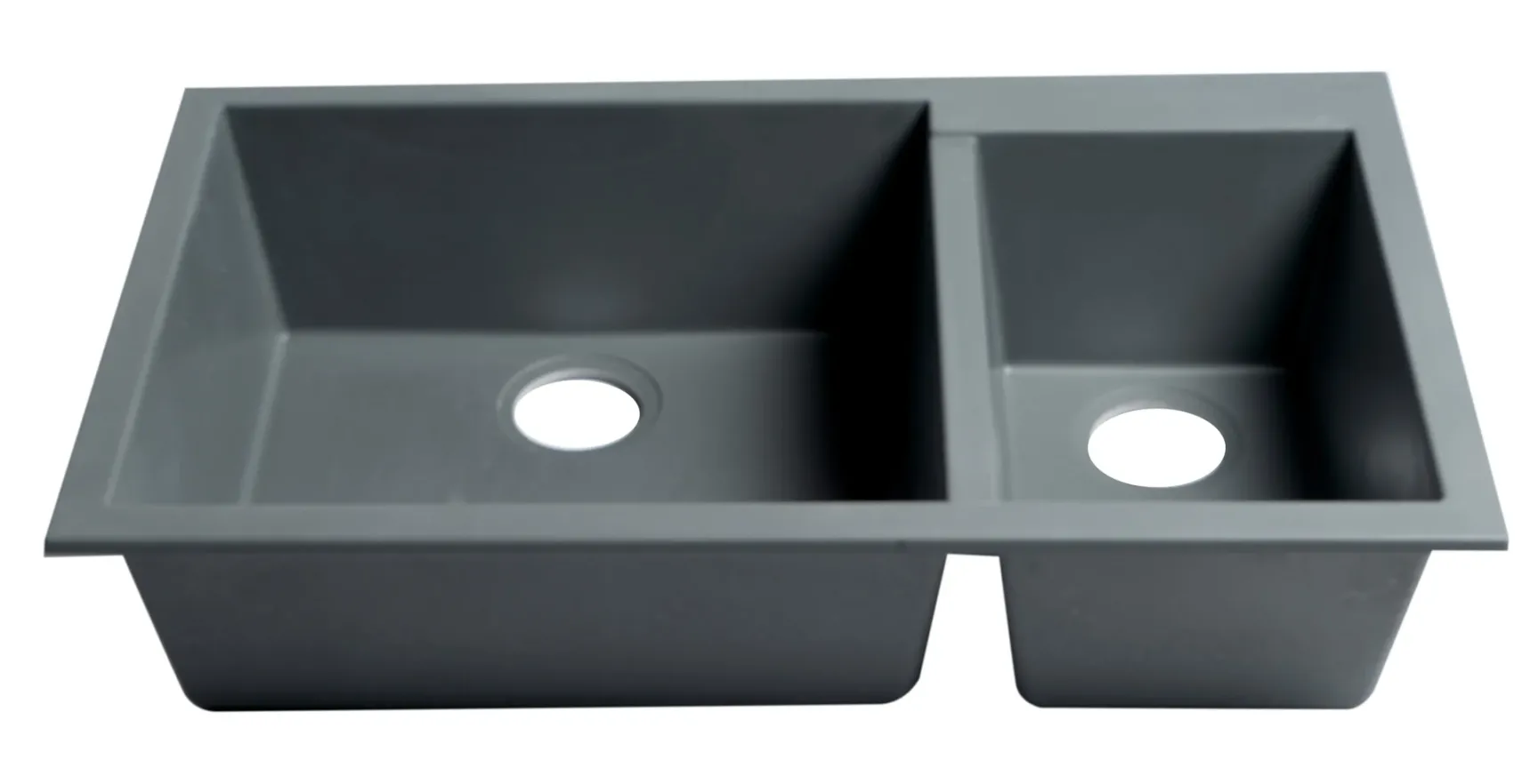 ALFI brand AB3319UM-T Titanium 34" Double Bowl Undermount Granite Composite Kitchen Sink