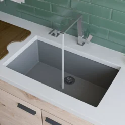 ALFI brand AB3020UM-T Titanium 30" Undermount Single Bowl Granite Composite Kitchen Sink