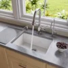 ALFI brand AB2317 23" White Fireclay Undermount Kitchen Sink