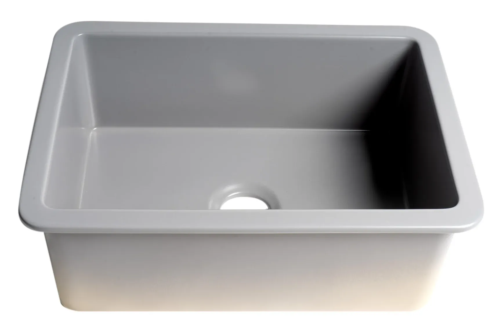 ALFI brand 27" Dual Mount Fireclay Kitchen Sink, Gray Matte, No Faucet Hole, ABF2718UD-GM