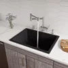 ALFI brand 24" Dual Mount Fireclay Kitchen Sink, Black Matte, No Faucet Hole, AB2418UD-BM